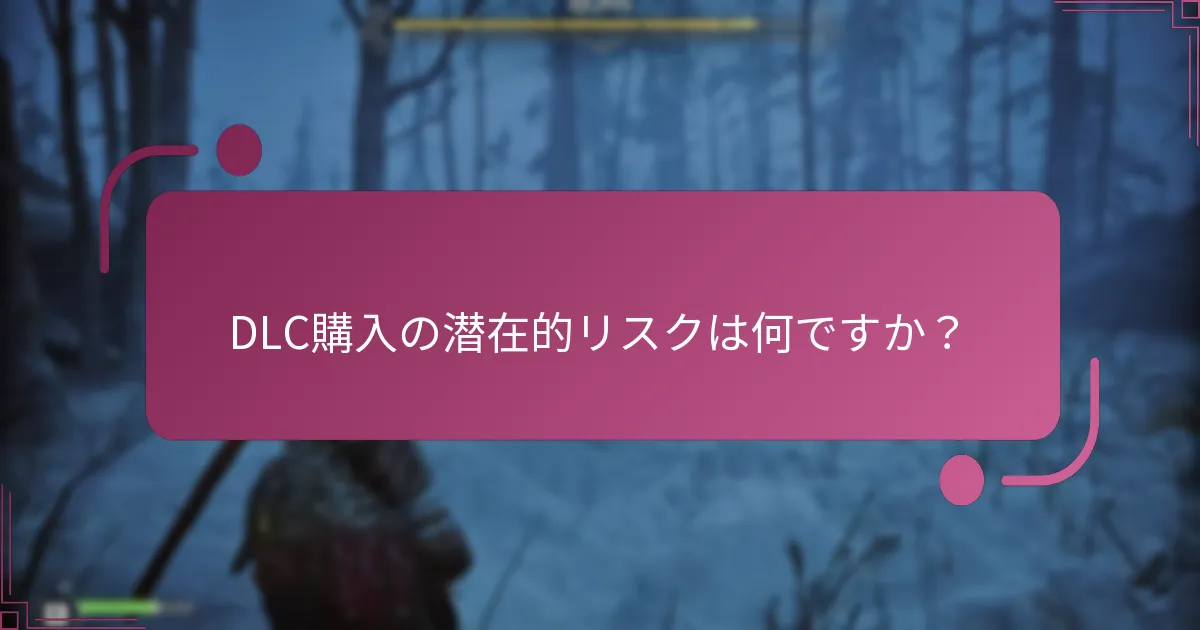 DLC購入の潜在的リスクは何ですか？