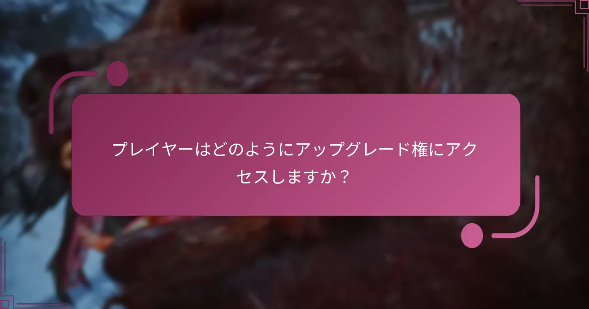 プレイヤーはどのようにアップグレード権にアクセスしますか？